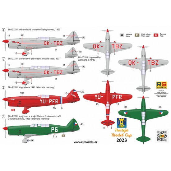 1/72 Zlin Z-XII Racing Aircraft (2 kits) 1/72 Zlin Z-XII Racing Aircraft (2 kits)