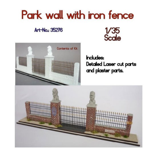 1/35 Park Wall with Iron Fence