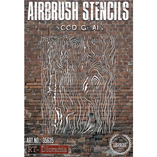 1/35 Airbrush Stencil: Wood Grain