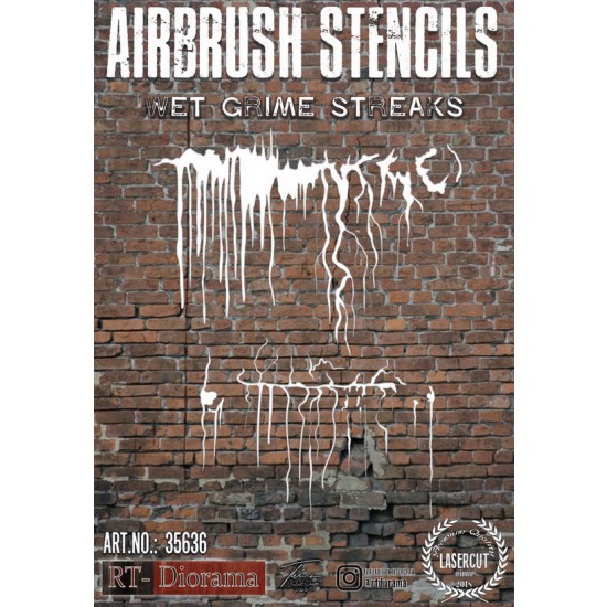 1/35 Airbrush Stencil: Wet Grime Straeks