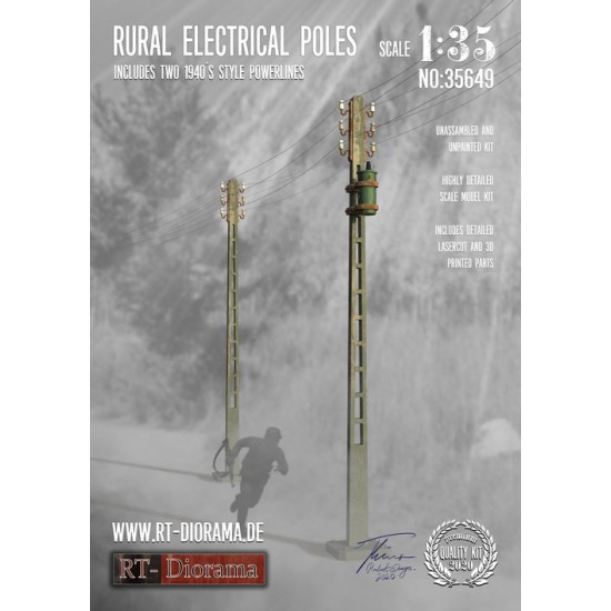 1/35 3D Resin Print: Rural Electrical Poles 1/35 3D Resin Print: Rural Electrical Poles