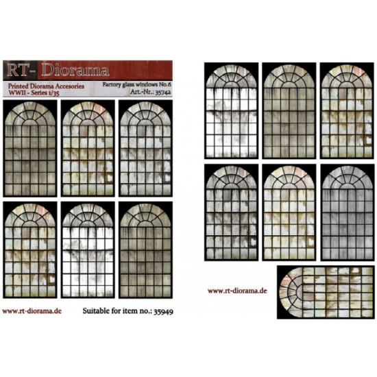 1/35 Printed Accessories: Factory Glass Windows No.6