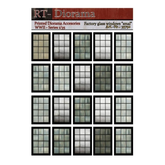 1/35 Printed Accessories: Factory Glass Windows Small