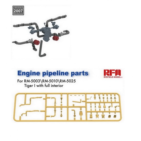 1/35 Tiger I Engine Pipeline Parts for Rye Field Model #5003/5010/5025 1/35 Tiger I Engine Pipeline Parts for Rye Field Model #5003/5010/5025