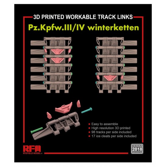 1/35 Pz.III/IV Winterketten Workable Track Links (3D printed )