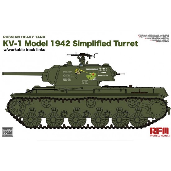 1/35 Russian KV-1 Model 1942 Simplified Turret Heavy Tank w/Workable Track Links 1/35 Russian KV-1 Model 1942 Simplified Turret Heavy Tank w/Workable Track Links