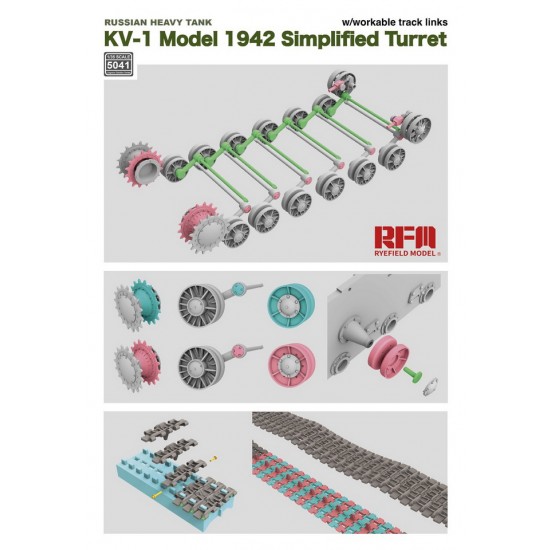 1/35 Russian KV-1 Model 1942 Simplified Turret Heavy Tank w/Workable Track Links 1/35 Russian KV-1 Model 1942 Simplified Turret Heavy Tank w/Workable Track Links
