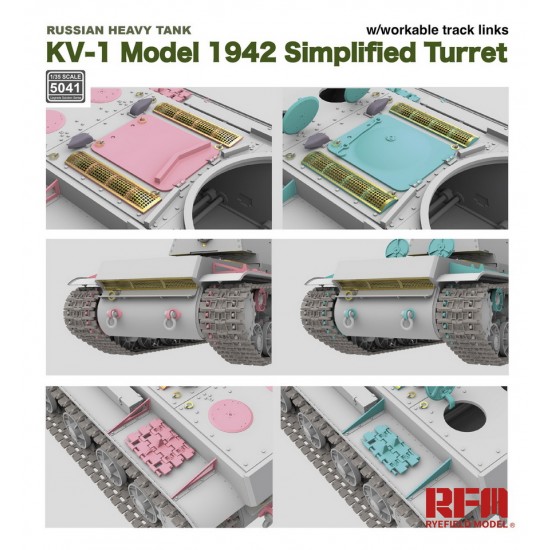 1/35 Russian KV-1 Model 1942 Simplified Turret Heavy Tank w/Workable Track Links 1/35 Russian KV-1 Model 1942 Simplified Turret Heavy Tank w/Workable Track Links