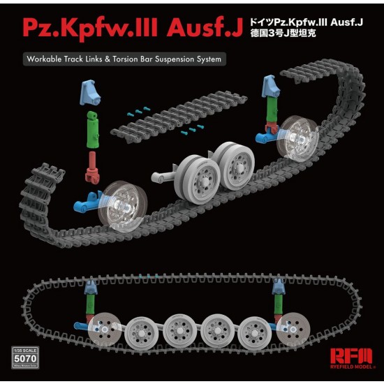 1/35 PzKpfw.III Ausf.J w/Workable Track Links & Torsion Bar Suspension System