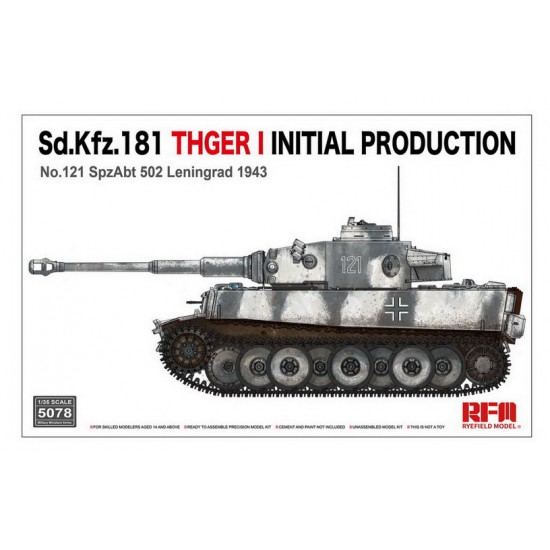 1/35 SdKfz.181 Tiger I Initial No.121 SpzAbt 502 Leningrad 1943 w/Workable Track Links 1/35 SdKfz.181 Tiger I Initial No.121 SpzAbt 502 Leningrad 1943 w/Workable Track Links