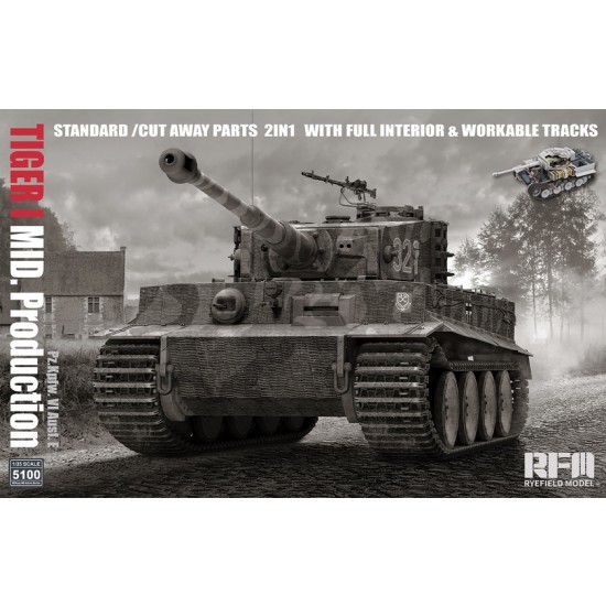 1/35 Tiger I Mid Production 2in1 w/Cutaway Parts, Full Interior & Workable Tracks 1/35 Tiger I Mid Production 2in1 w/Cutaway Parts, Full Interior & Workable Tracks
