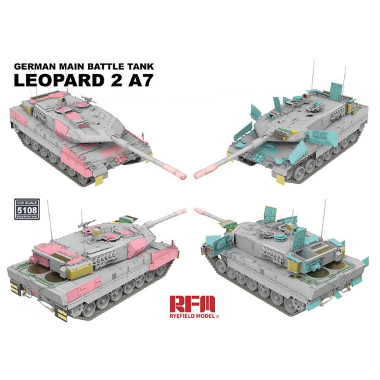 1/35 German Leopard 2A7 Main Battle Tank with Workable Tracks 1/35 German Leopard 2A7 Main Battle Tank with Workable Tracks