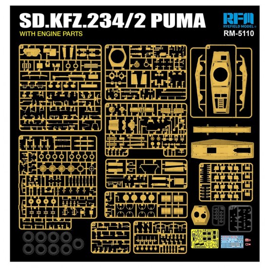 1/35 SdKfz.234/2 Puma with Engine Parts 1/35 SdKfz.234/2 Puma with Engine Parts