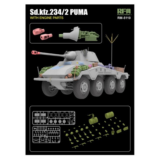 1/35 SdKfz.234/2 Puma with Engine Parts 1/35 SdKfz.234/2 Puma with Engine Parts