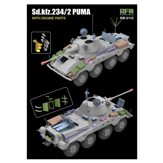 1/35 SdKfz.234/2 Puma with Engine Parts 1/35 SdKfz.234/2 Puma with Engine Parts