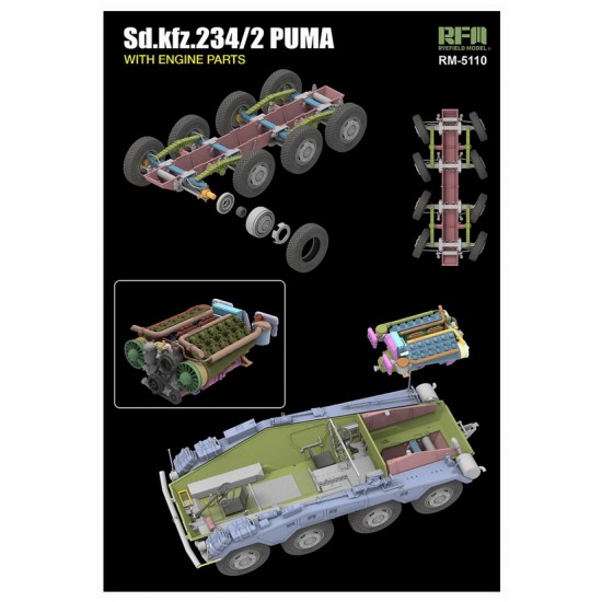 1/35 SdKfz.234/2 Puma with Engine Parts 1/35 SdKfz.234/2 Puma with Engine Parts