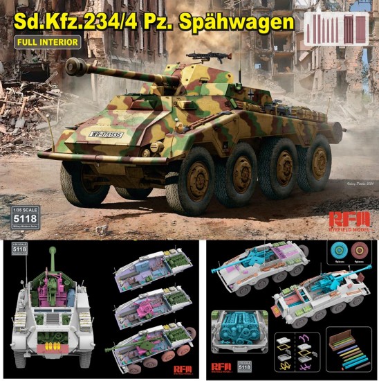 1/35 SdKfz.234/4 Pz.Spahwagen with Full Interior 1/35 SdKfz.234/4 Pz.Spahwagen with Full Interior