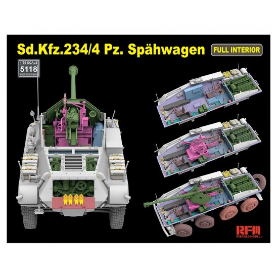 1/35 SdKfz.234/4 Pz.Spahwagen with Full Interior 1/35 SdKfz.234/4 Pz.Spahwagen with Full Interior