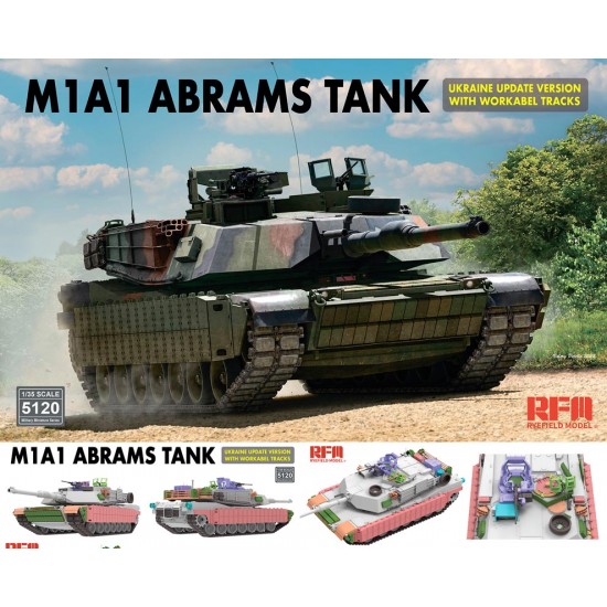 1/35 M1A1 Abrams Tank Ukraine Update Version with Workabel Tracks 1/35 M1A1 Abrams Tank Ukraine Update Version with Workabel Tracks