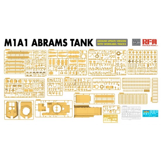 1/35 M1A1 Abrams Tank Ukraine Update Version with Workabel Tracks 1/35 M1A1 Abrams Tank Ukraine Update Version with Workabel Tracks
