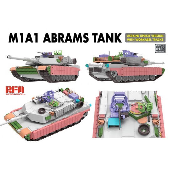 1/35 M1A1 Abrams Tank Ukraine Update Version with Workabel Tracks 1/35 M1A1 Abrams Tank Ukraine Update Version with Workabel Tracks