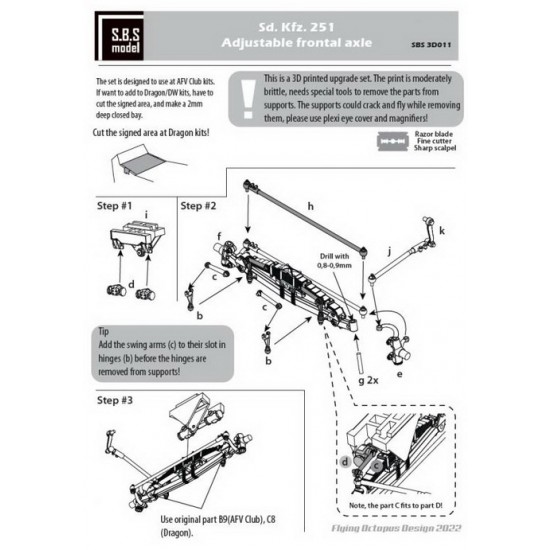 1/35 SdKfz.251 Adjustable Frontal Axle for AFV Club/Dragon kits 1/35 SdKfz.251 Adjustable Frontal Axle for AFV Club/Dragon kits