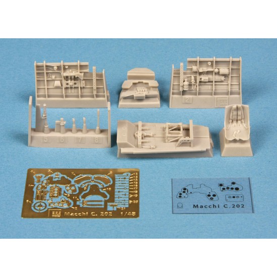1/48 Macchi MC.202 Folgore Cockpit Set for Hasegawa kit 1/48 Macchi MC.202 Folgore Cockpit Set for Hasegawa kit