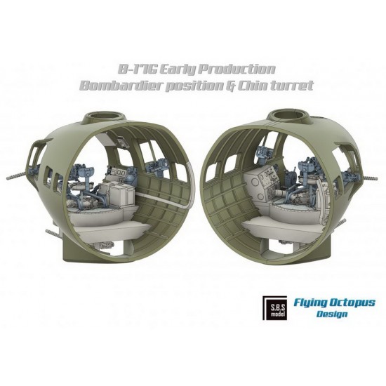 1/48 B-17G Bombardier Position & Chin Turret Upgrade Detail Set for HK Models 1/48 B-17G Bombardier Position & Chin Turret Upgrade Detail Set for HK Models