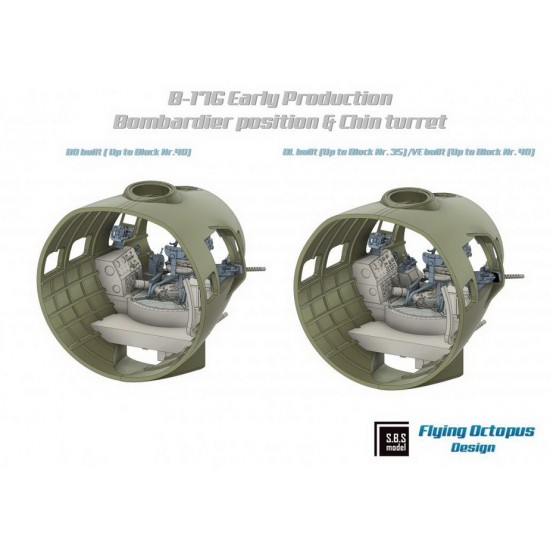 1/48 B-17G Bombardier Position & Chin Turret Upgrade Detail Set for HK Models 1/48 B-17G Bombardier Position & Chin Turret Upgrade Detail Set for HK Models