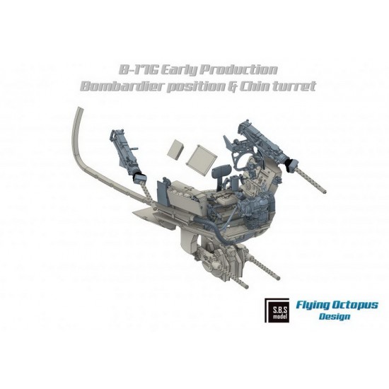1/48 B-17G Bombardier Position & Chin Turret Upgrade Detail Set for HK Models 1/48 B-17G Bombardier Position & Chin Turret Upgrade Detail Set for HK Models
