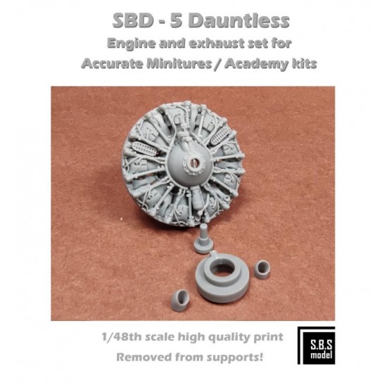1/48 SBD-5 Dauntless Engine and Exhaust set for Academy/Accurate Miniatures 1/48 SBD-5 Dauntless Engine and Exhaust set for Academy/Accurate Miniatures