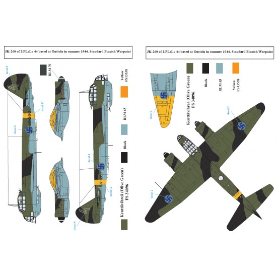 1/48 Junkers Ju-88A-4 in Finnish Service Decals for Dragon/ICM kit 1/48 Junkers Ju-88A-4 in Finnish Service Decals for Dragon/ICM kit