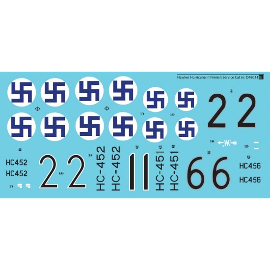 1/48 Hawker Hurricane Mk.I in Finnish Service Decals for Airfix/Hasegawa kit 1/48 Hawker Hurricane Mk.I in Finnish Service Decals for Airfix/Hasegawa kit