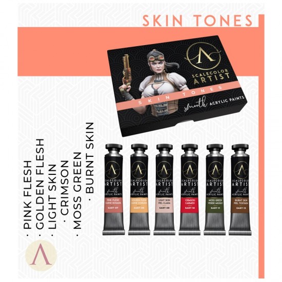 Skin Tones (6 x 20ml Tube) - Artist Range Smooth Acrylic Paint Set Skin Tones (6 x 20ml Tube) - Artist Range Smooth Acrylic Paint Set