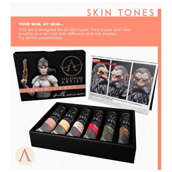 Skin Tones (6 x 20ml Tube) - Artist Range Smooth Acrylic Paint Set Skin Tones (6 x 20ml Tube) - Artist Range Smooth Acrylic Paint Set