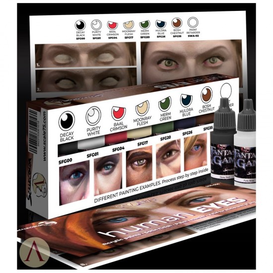 Acrylic Paint & Retarder Set - Human Eyes (Satin Finish, 17ml x 8) Acrylic Paint & Retarder Set - Human Eyes (Satin Finish, 17ml x 8)