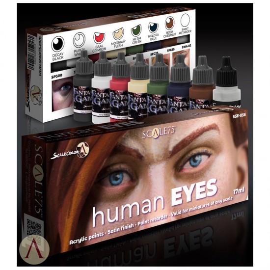 Acrylic Paint & Retarder Set - Human Eyes (Satin Finish, 17ml x 8) Acrylic Paint & Retarder Set - Human Eyes (Satin Finish, 17ml x 8)