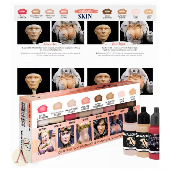Acrylic Paints Set - Velvet Skin (female skin, 8 x 17ml) Acrylic Paints Set - Velvet Skin (female skin, 8 x 17ml)