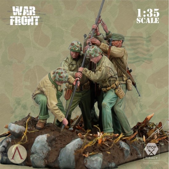 1/35 Warfront series - Mount Suribachi 1945 (6 figures w/Flag, pole, base) 1/35 Warfront series - Mount Suribachi 1945 (6 figures w/Flag, pole, base)