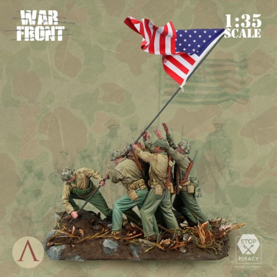 1/35 Warfront series - Mount Suribachi 1945 (6 figures w/Flag, pole, base) 1/35 Warfront series - Mount Suribachi 1945 (6 figures w/Flag, pole, base)