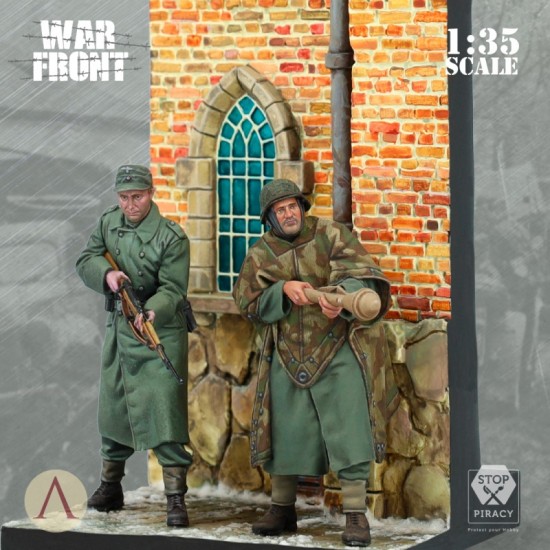1/35 Warfront - Tankbusters, Ardennes 1945 (scenery & 2 figures in resin) 1/35 Warfront - Tankbusters, Ardennes 1945 (scenery & 2 figures in resin)