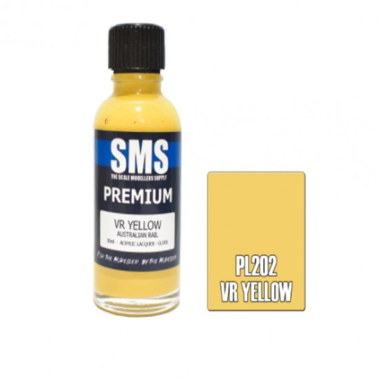 Acrylic Lacquer Paint - Premium VR Yellow (Australian Rail, 30ml) Acrylic Lacquer Paint - Premium VR Yellow (Australian Rail, 30ml)