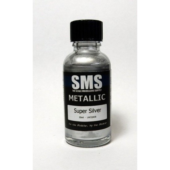 Acrylic Lacquer Paint - Metallic #Super Silver (30ml) Acrylic Lacquer Paint - Metallic #Super Silver (30ml)