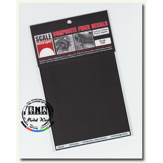 1/20 Carbon Fiber Twill Weave Black on Pewter Decals 1/20 Carbon Fiber Twill Weave Black on Pewter Decals