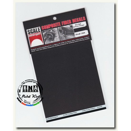 1/24 Hi-Definition Carbon Fiber Decals - Plain Weave Black on Pewter 1/24 Hi-Definition Carbon Fiber Decals - Plain Weave Black on Pewter