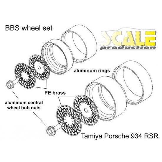 1/24 Porsche 934 RSR 16 BBS E56 Rims for Tamiya kit (4 wheel rims without tyres) 1/24 Porsche 934 RSR 16 BBS E56 Rims for Tamiya kit (4 wheel rims without tyres)