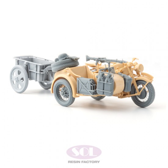 1/35 KS750 Motorcycle and Sidecar Upgrade Parts Set w/Anhanger for Academy kits 1/35 KS750 Motorcycle and Sidecar Upgrade Parts Set w/Anhanger for Academy kits