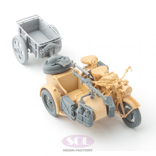 1/35 KS750 Motorcycle and Sidecar Upgrade Parts Set w/Anhanger for Academy kits 1/35 KS750 Motorcycle and Sidecar Upgrade Parts Set w/Anhanger for Academy kits
