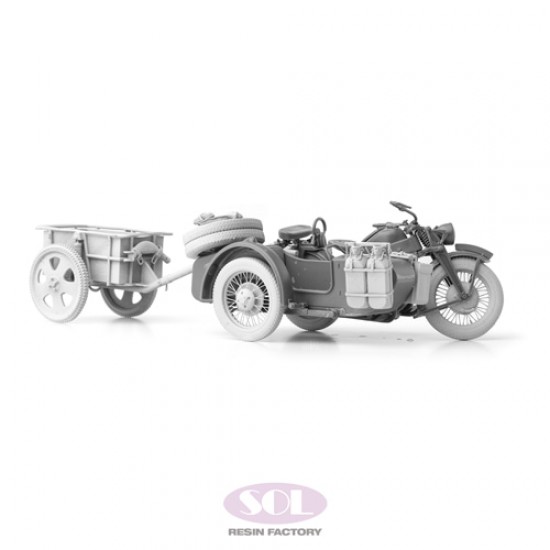 1/35 KS600 Motorcycle and Sidecar Upgrade Parts Set w/Anhanger for Tamiya kits 1/35 KS600 Motorcycle and Sidecar Upgrade Parts Set w/Anhanger for Tamiya kits