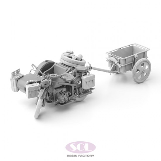 1/35 KS600 Motorcycle and Sidecar Upgrade Parts Set w/Anhanger for Tamiya kits 1/35 KS600 Motorcycle and Sidecar Upgrade Parts Set w/Anhanger for Tamiya kits